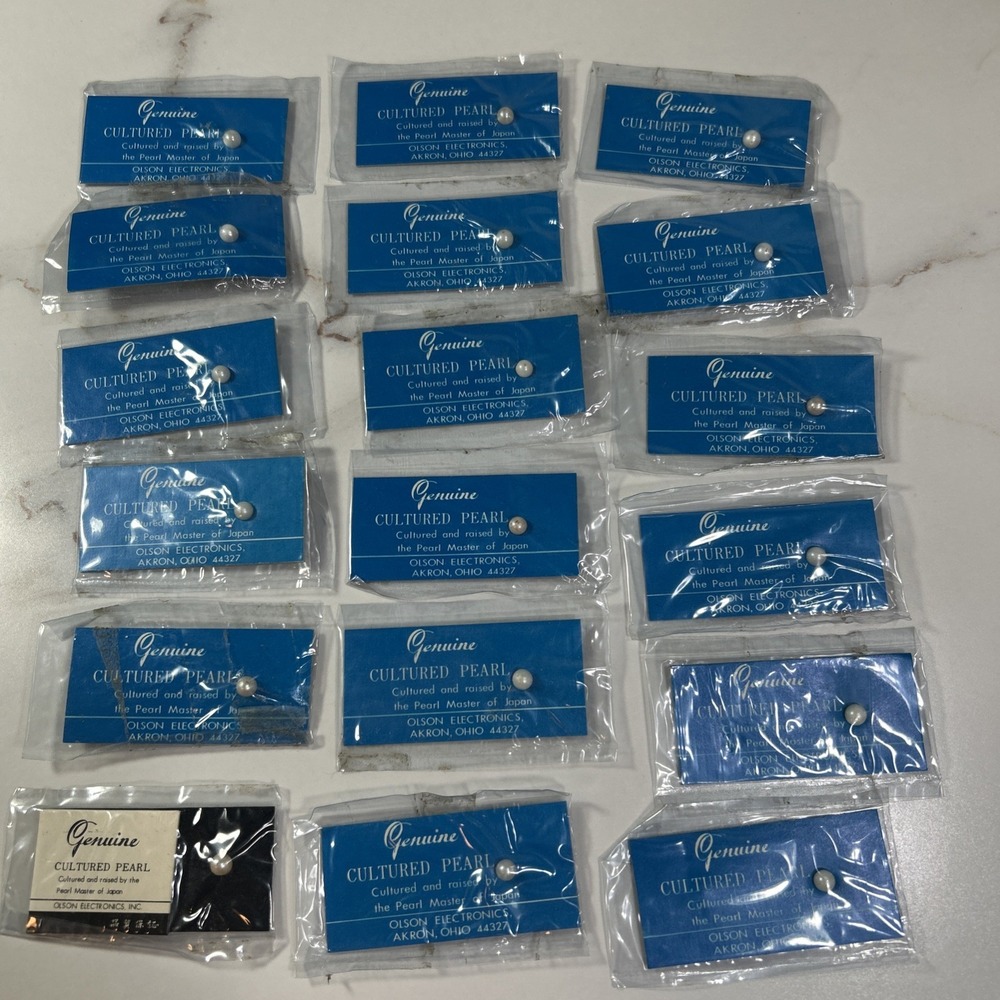 18 Vintage Genuine Cultured Pearls Olson Electronics Japan New in Package